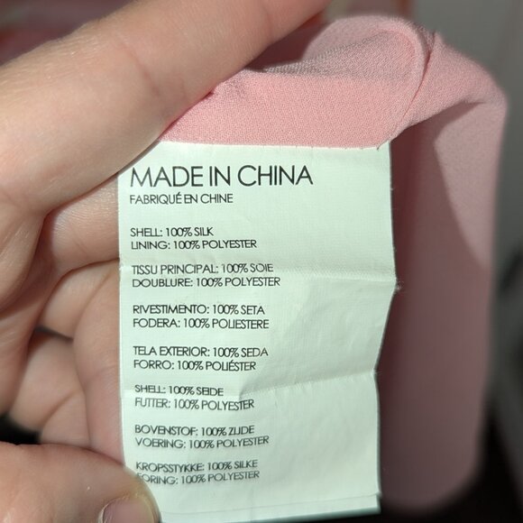 Club Monaco Amirra Halter Neck Dress Size 10 Striped Silk Tiered Midi Pink - Picture 5 of 5